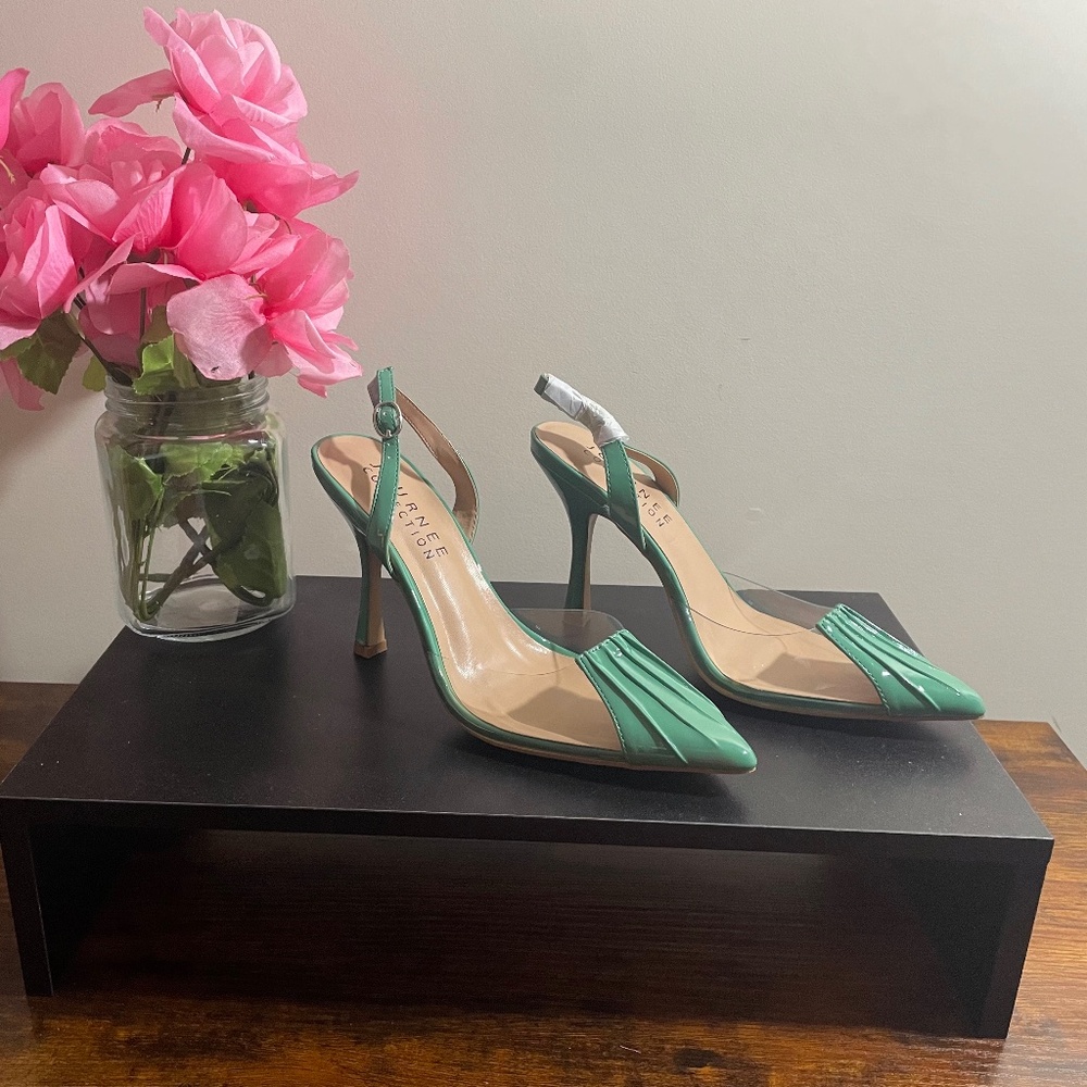 Mint Green & Clear Heels